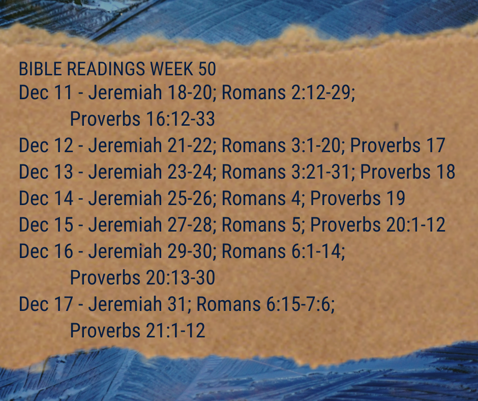 2023 Bible Plan - Week 50