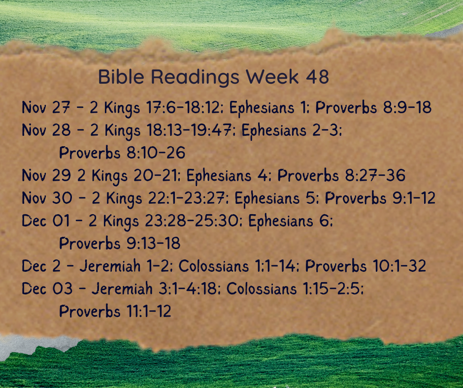 2023 Bible Plan - Week 48