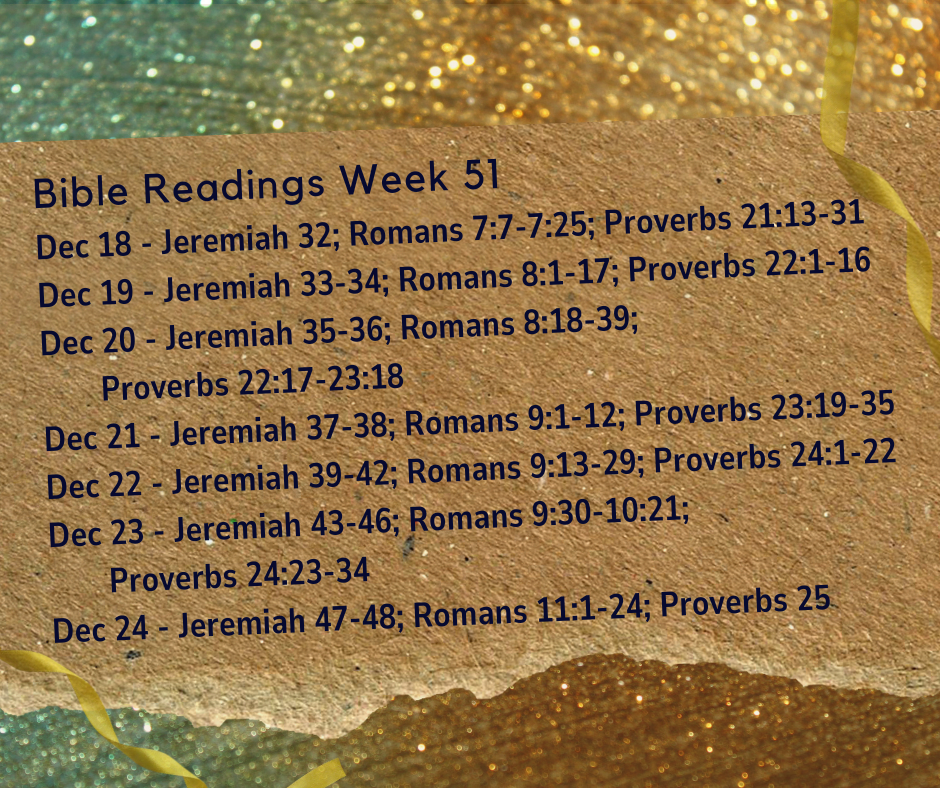 2023 Bible Plan - Week 51