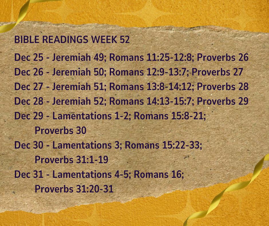 2023 Bible Plan - Week 52!