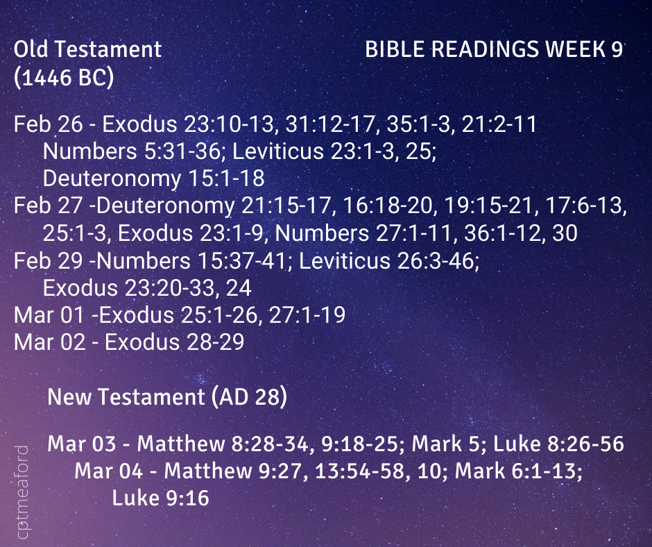 2024 Bible Plan - week 9