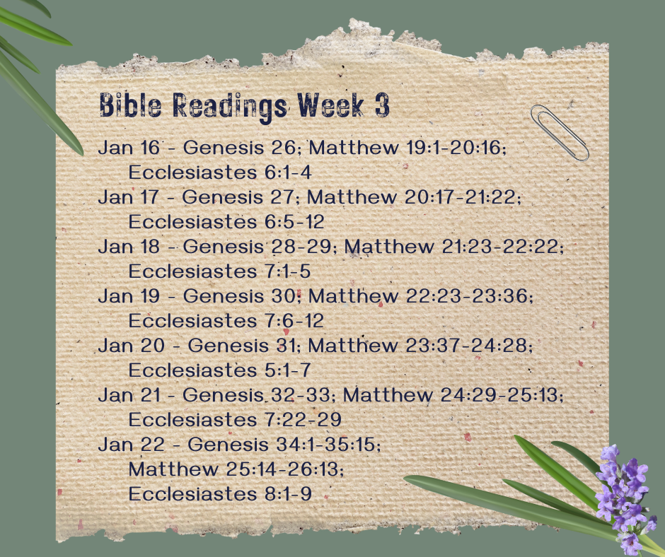 2023 Bible Plan - Week 3