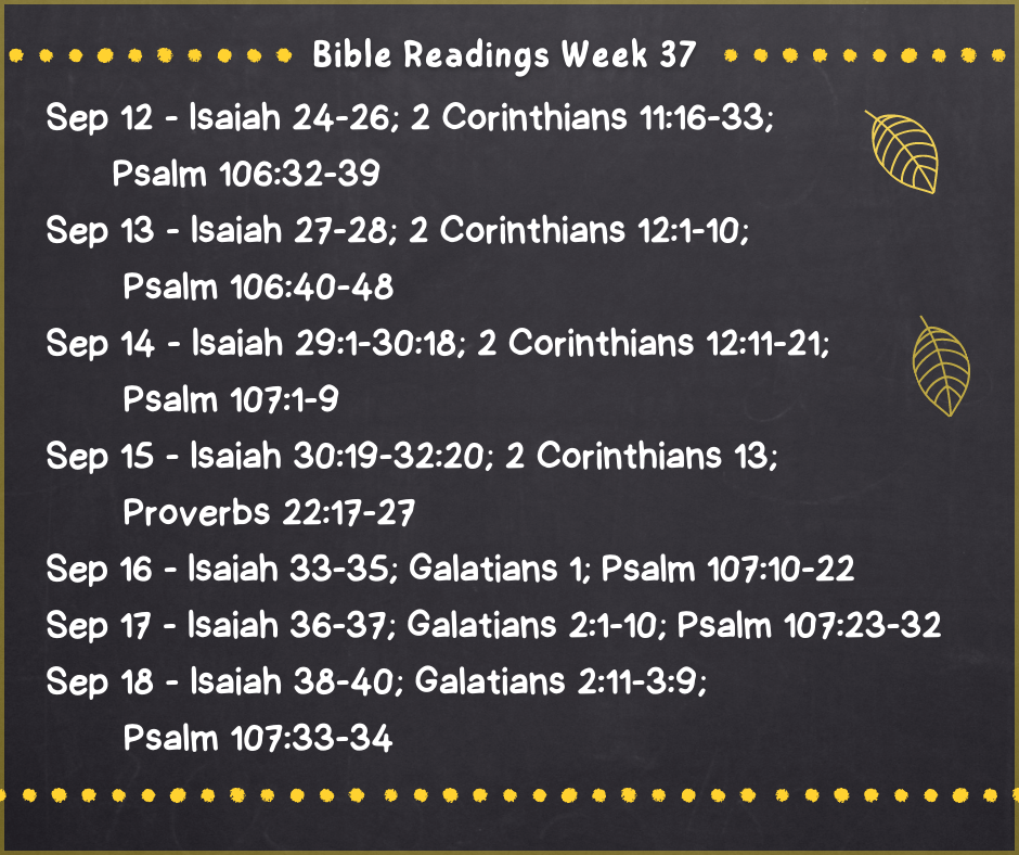 Bible Reading Week 37