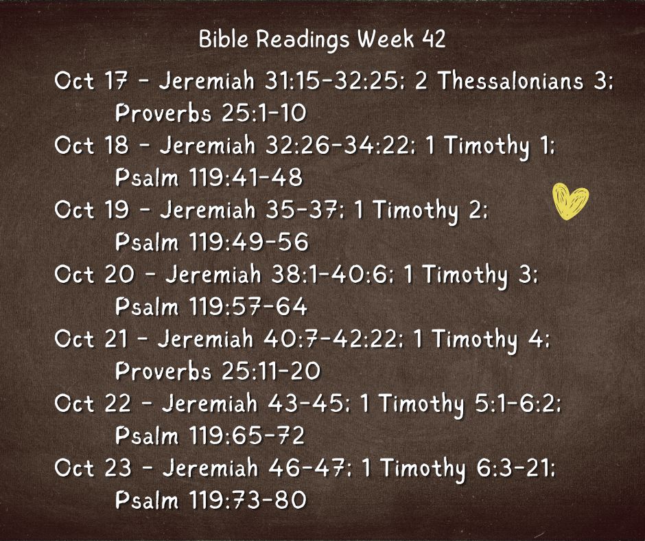 Bible Readings Week 42