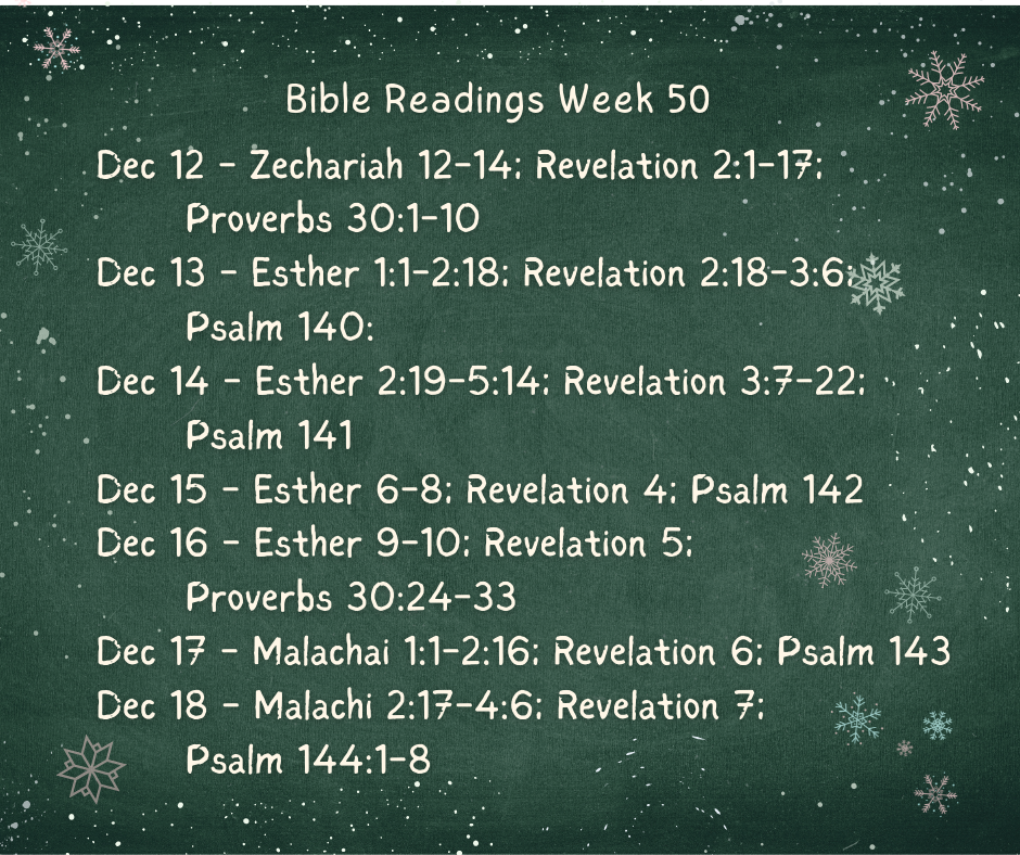 Bible Readings Week 50