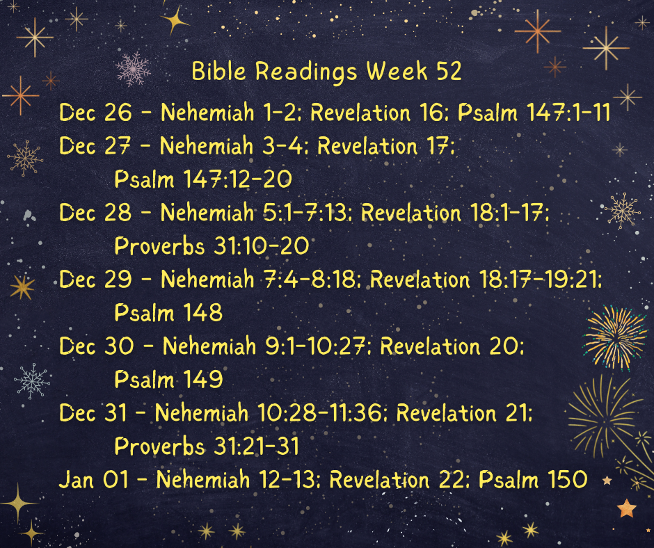 Bible Readings Week 52
